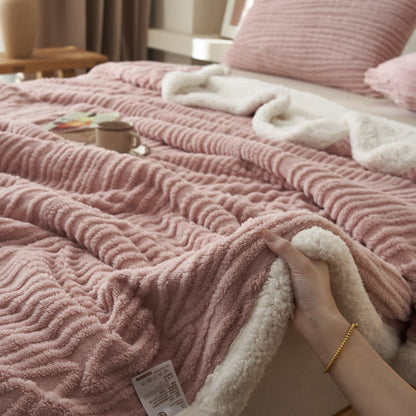 Ownkoti Tree Pattern Jacquard Sherpa Blanket - image 3