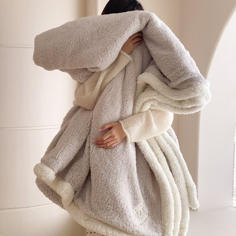 Ownkoti Bow Sherpa Reversible Throw Blanket - image 4