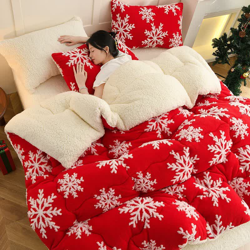 Ownkoti Snowflake Jacquard Sherpa Blanket - image 2