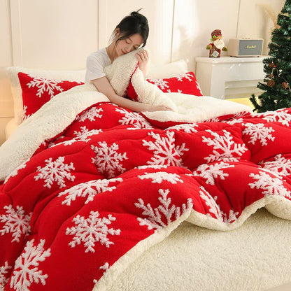 Ownkoti Snowflake Jacquard Sherpa Blanket - image 3