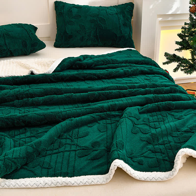 Ownkoti Leaf Textured Reversible Throw Blanket - image 4