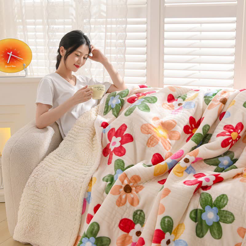 Ownkoti Colorful Floral Reversible Throw Blanket - image 3