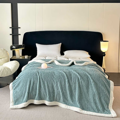 Plaid Jacquard Plush Throw Blanket - image 11