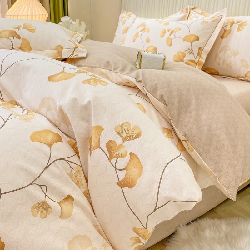 Ownkoti Harvest-inspired Ginkgo Cotton Bedding Set(4PCS) - image 1