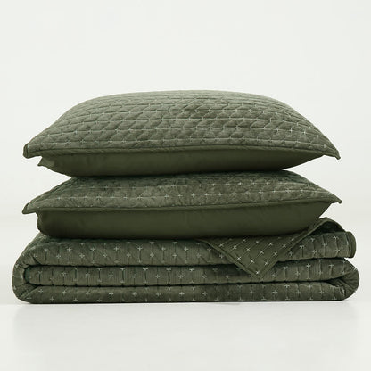 Ownkoti Minimalist Solid Color Quilted Coverlet Set - image 4