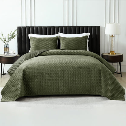 Ownkoti Minimalist Solid Color Quilted Coverlet Set - image 1
