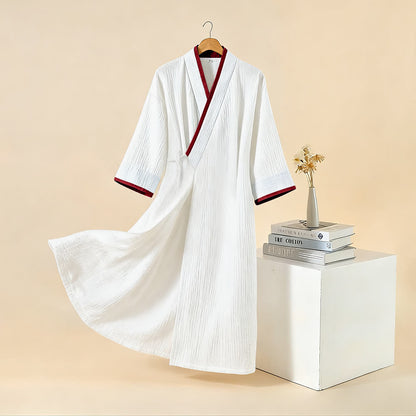 Unisex Minimalist Cotton Gauze Kimono Bathrobe - image 17