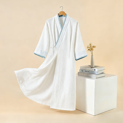 Unisex Minimalist Cotton Gauze Kimono Bathrobe - image 15