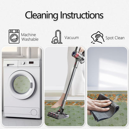 Ownkoti Refresh Green Floral Foldable Area Rug - image 6