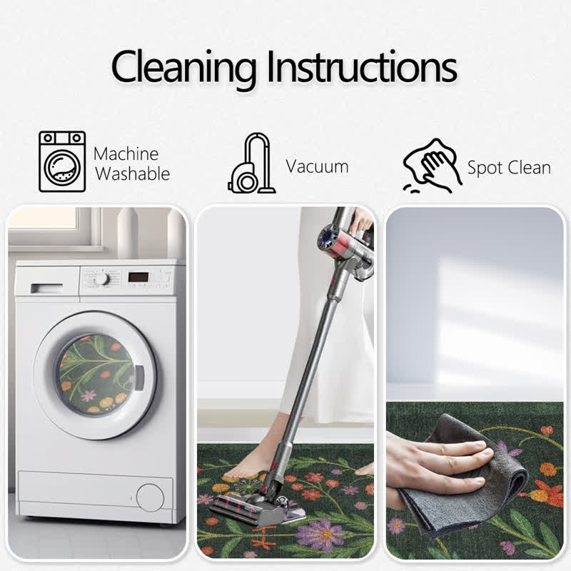 Ownkoti Retro Vibrant Floral Indoor Outdoor Area Rug - image 4