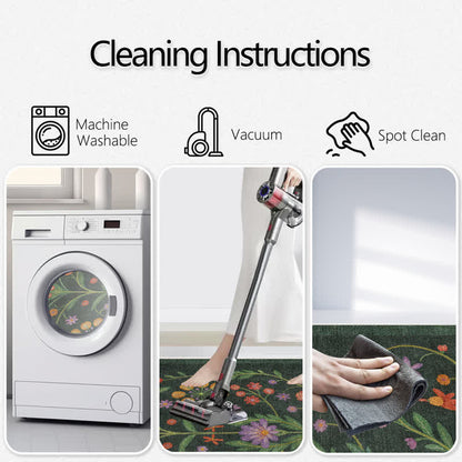 Ownkoti Retro Vibrant Floral Indoor Outdoor Area Rug - image 4