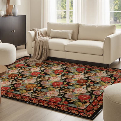 Ownkoti Dark Floral Indoor Outdoor Area Rug - image 8