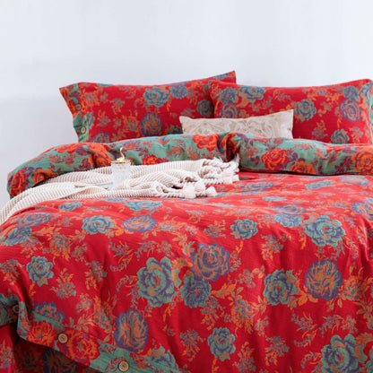 Ownkoti Peony Pure Cotton Gauze Bedding(4PCS) - image 1