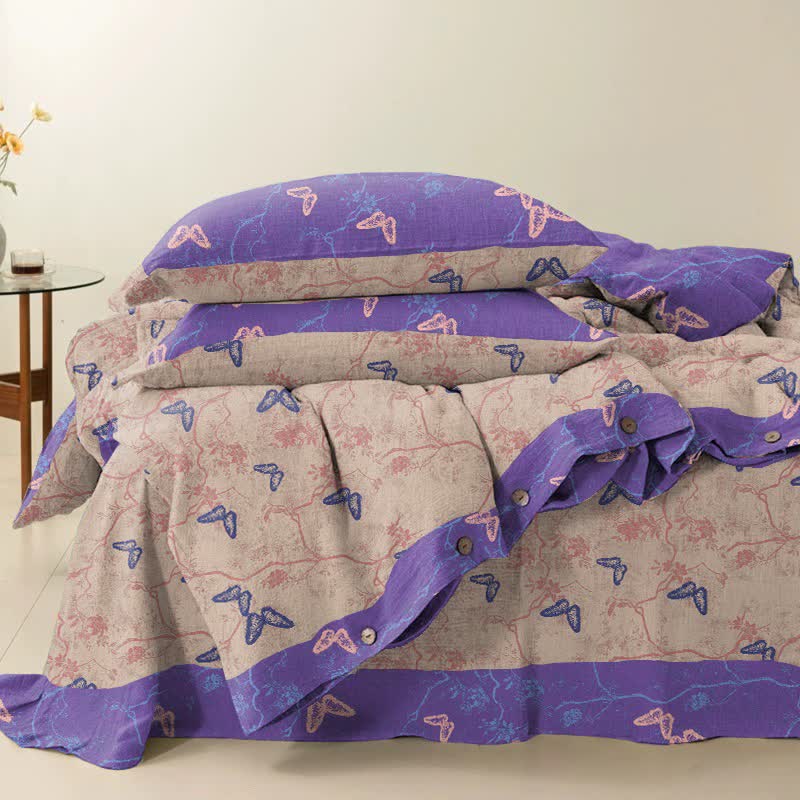Ownkoti Butterfly Cotton Reversible Bedding Set(4PCS) - image 6