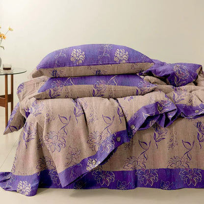 Ownkoti Artistic Peony Cotton Reversible Bedding Set(4PCS) - image 6