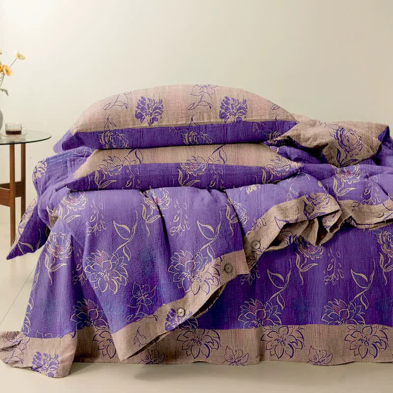 Ownkoti Artistic Peony Cotton Reversible Bedding Set(4PCS) - image 2