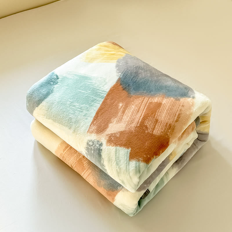 Modern Watercolor Geometric Plush Blanket - image 3