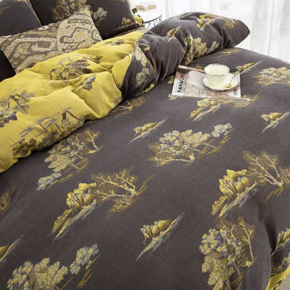 Landscape Print Cotton Gauze Jacquard Bedding Set(4pcs) - image 3