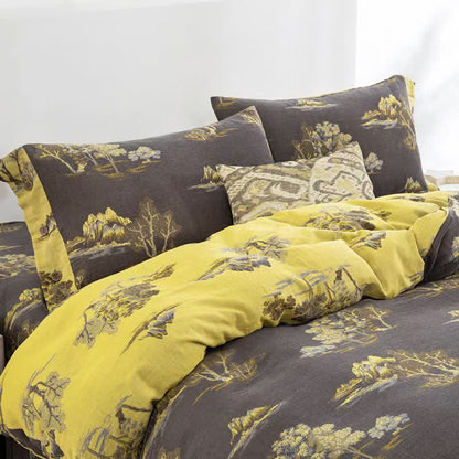 Landscape Print Cotton Gauze Jacquard Bedding Set(4pcs) - image 2