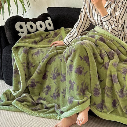 Tropical Leaf Flannel Throw Blanket - image 5