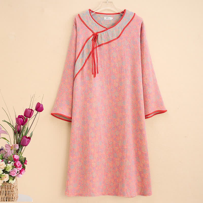 Ownkoti Plus Size Rose Cotton Gauze Nightdress - 5XL - image 0