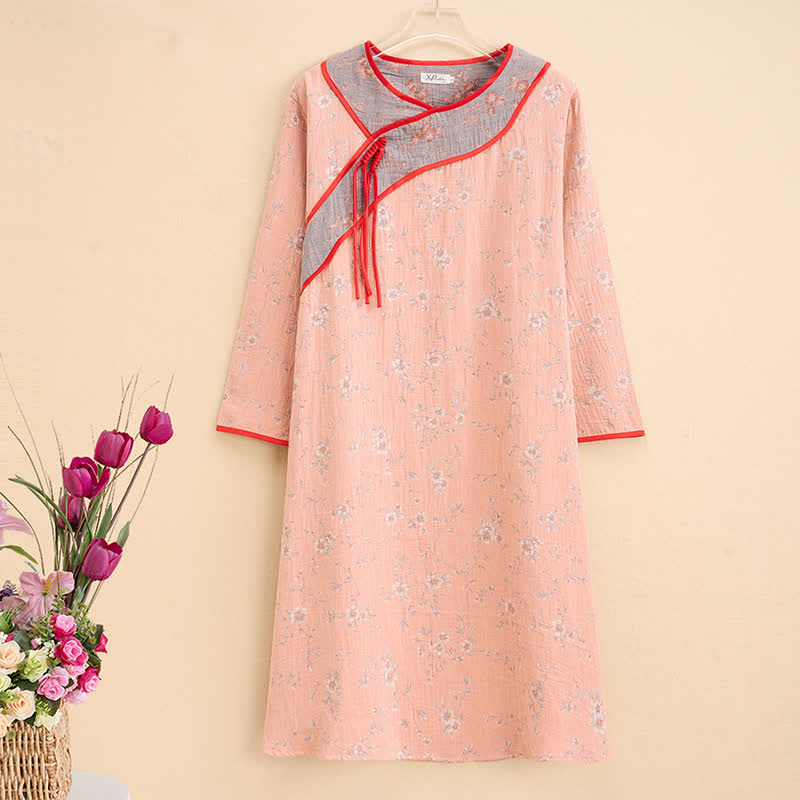 Ownkoti Plus Size Orange Floral Cotton Gauze Nightdress - 5XL - image 0