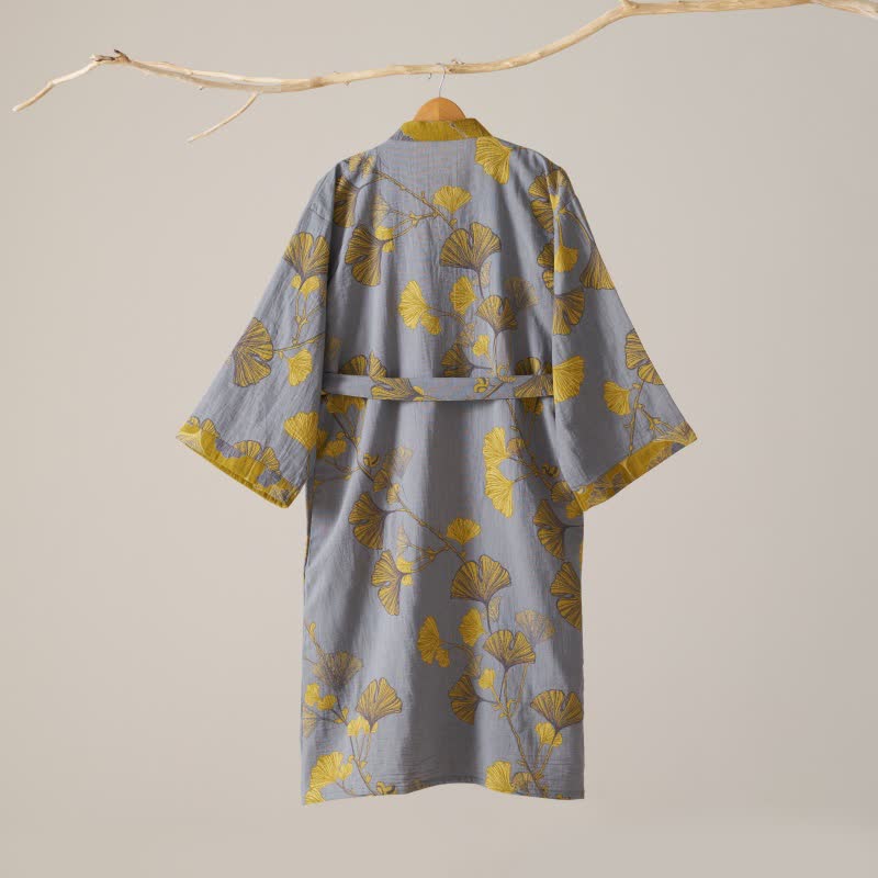 Cotton Gauze Ginkgo Kimono Robe - image 34