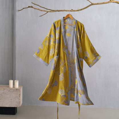 Cotton Gauze Ginkgo Kimono Robe - image 39