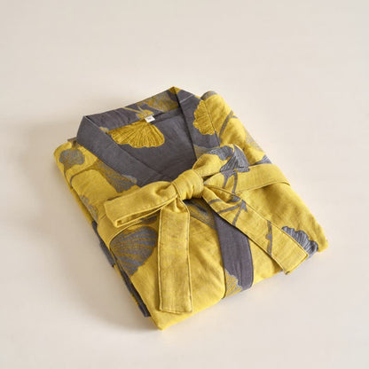 Cotton Gauze Ginkgo Kimono Robe - image 10