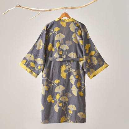 Cotton Gauze Ginkgo Kimono Robe - image 28