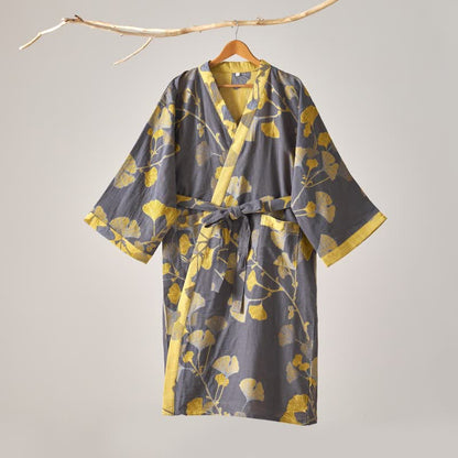Cotton Gauze Ginkgo Kimono Robe - image 27