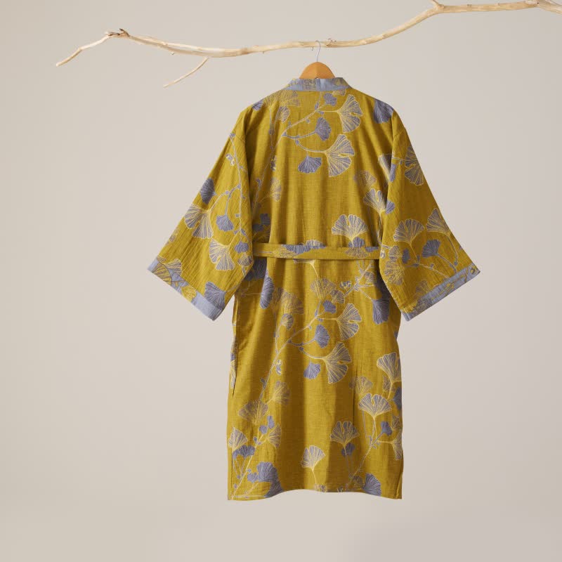 Cotton Gauze Ginkgo Kimono Robe - image 42