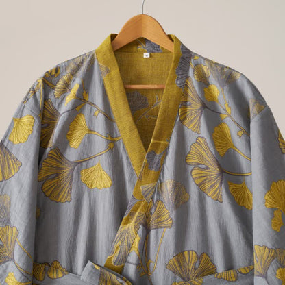 Cotton Gauze Ginkgo Kimono Robe - image 36
