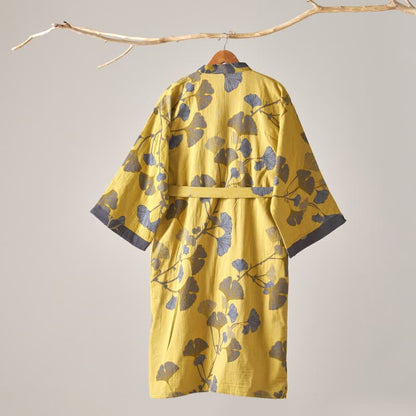 Cotton Gauze Ginkgo Kimono Robe - image 12