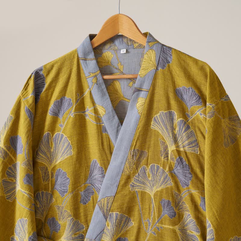 Cotton Gauze Ginkgo Kimono Robe - image 44