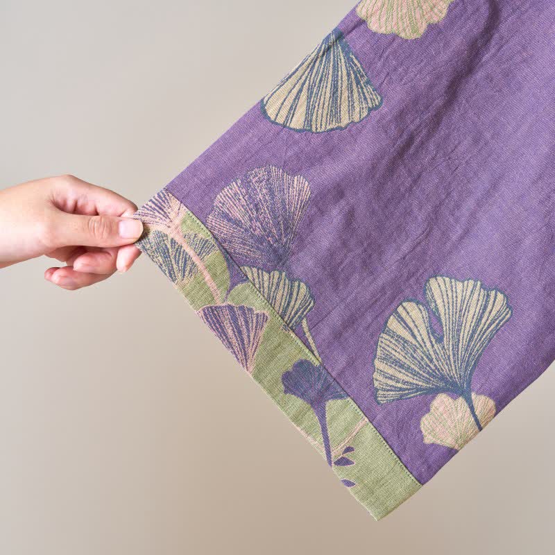 Cotton Gauze Ginkgo Kimono Robe - image 7