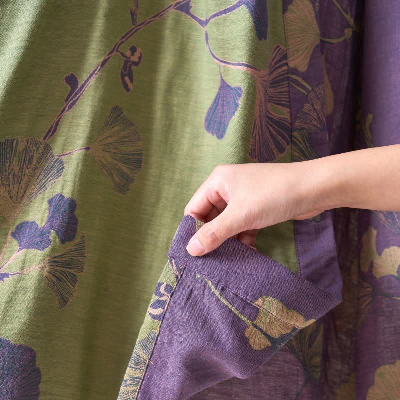 Cotton Gauze Ginkgo Kimono Robe - image 23
