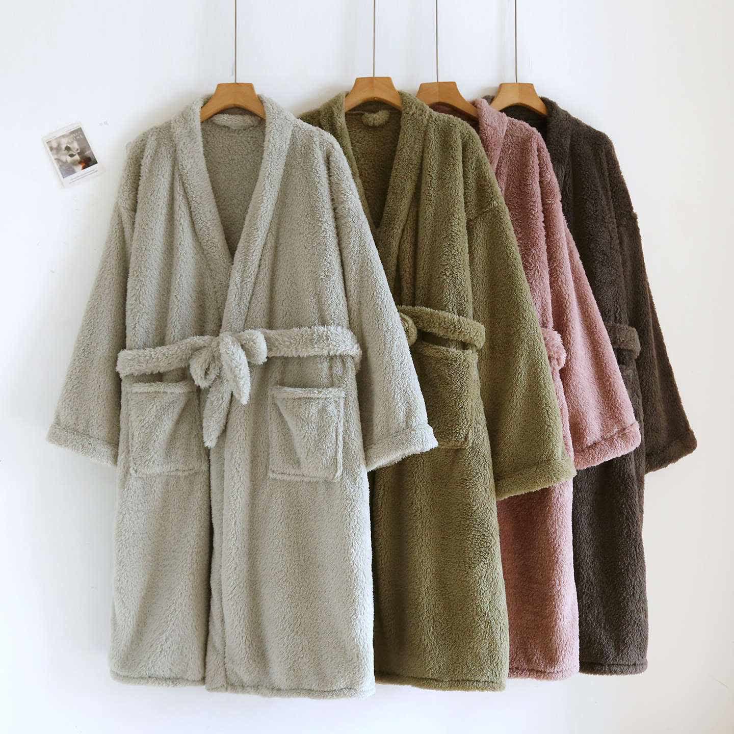 Ownkoti Matching Couple Plush Solid Robe - image 0