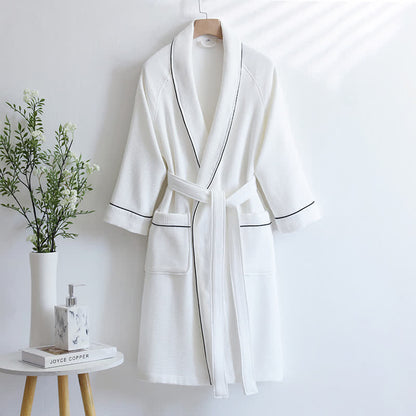 Ownkoti Unisex Cotton Solid Color Robe - image 12