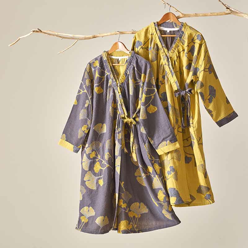 Ginkgo Leaf Hanfu Inspired Cotton Nightdress - image 1