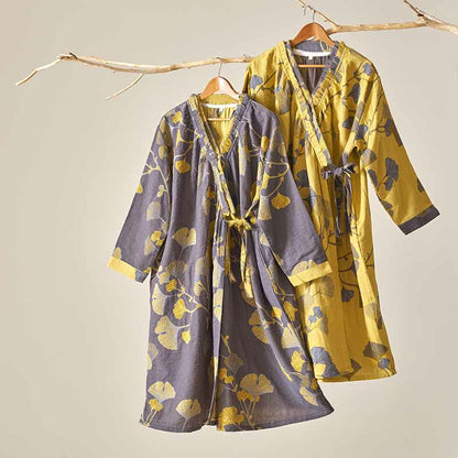 Ginkgo Leaf Hanfu Inspired Cotton Nightdress - image 1