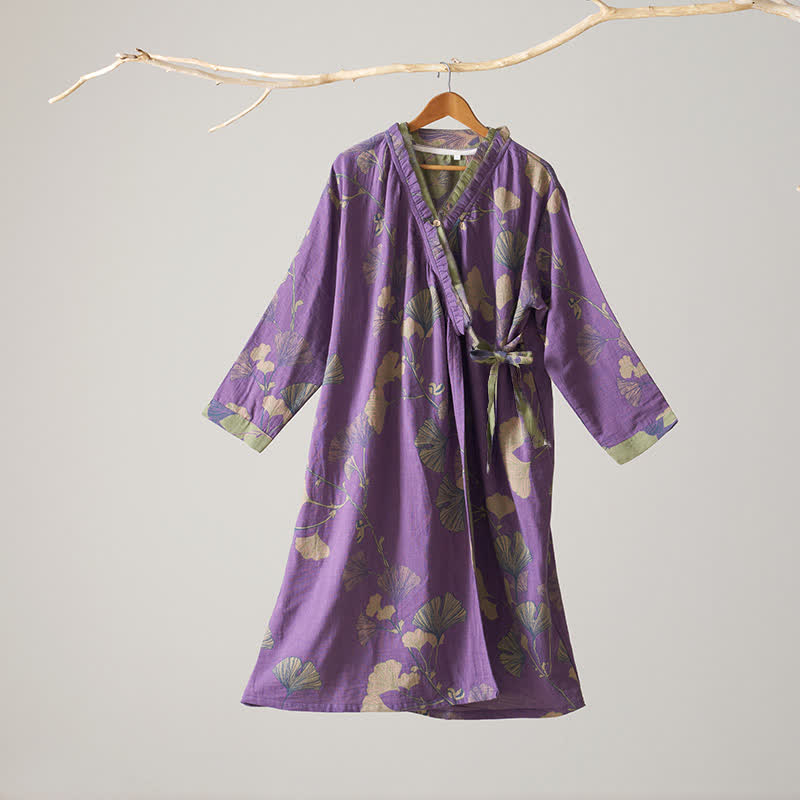 Ownkoti Ginkgo Leaf Hanfu Inspired Cotton Nightdress - image 11