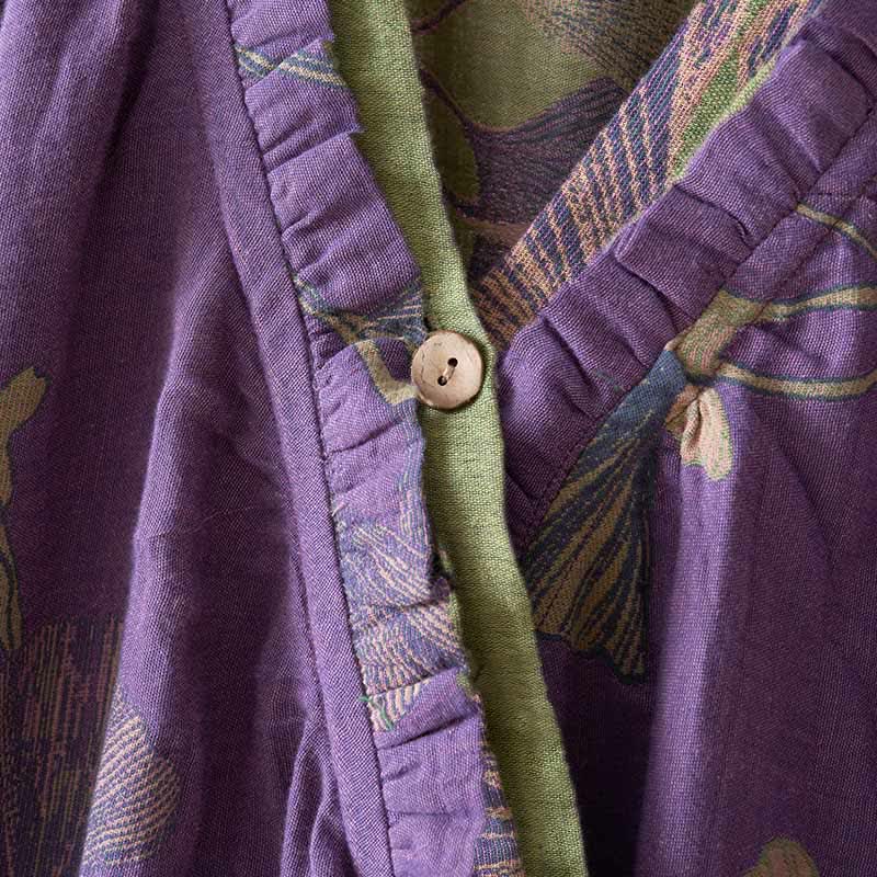 Ginkgo Leaf Hanfu Inspired Cotton Nightdress - image 21