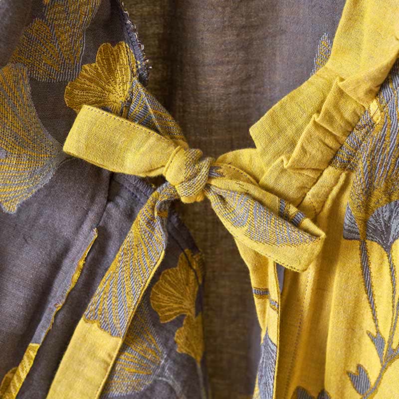 Ginkgo Leaf Hanfu Inspired Cotton Nightdress - image 15