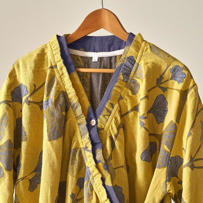 Ginkgo Leaf Hanfu Inspired Cotton Nightdress - image 4