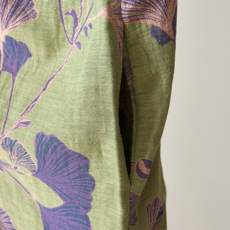 Ginkgo Leaf Hanfu Inspired Cotton Nightdress - image 9