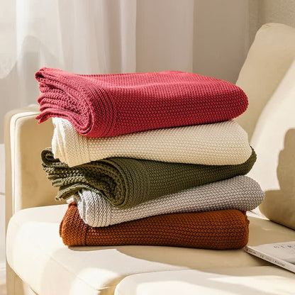 Ownkoti Simple Solid Color Knitted Blanket - image 0