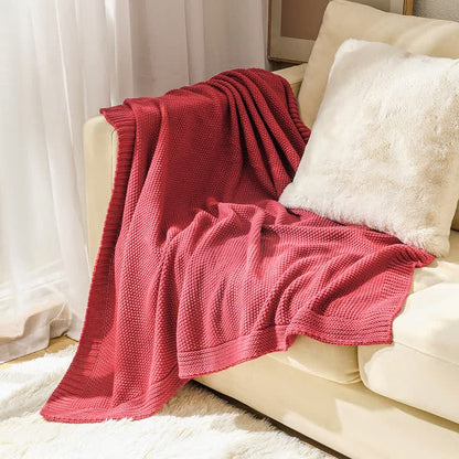 Ownkoti Simple Solid Color Knitted Blanket - image 2