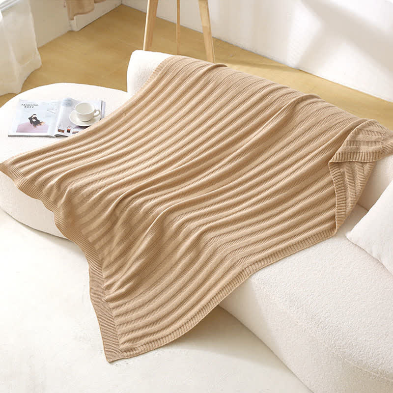 Ownkoti Solid Striped Textured Knitted Blanket - image 7