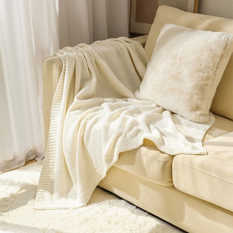 Ownkoti Simple Solid Color Knitted Blanket - image 8